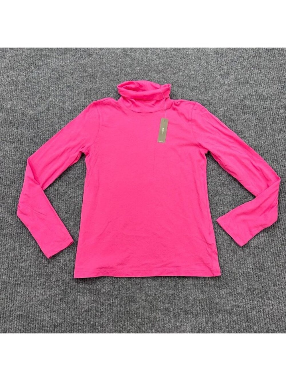 J Crew Tissue Turtleneck Pink Cotton Long Sleeve T Shirt BL022 Womens Medium NEW